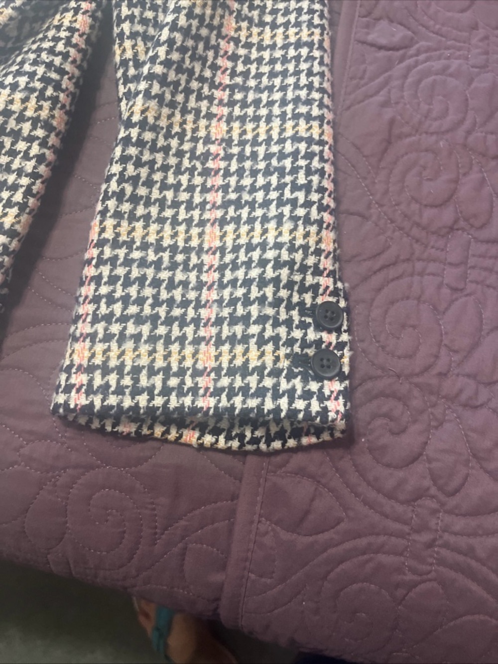 OLD NAVY woman’s Wool Blend Tweed Blazer Plaid Jacket NEW XL - Picture 5 of 9